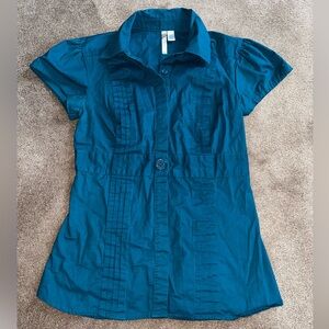 90 Degree By Reflex teal cap Sleeve Top